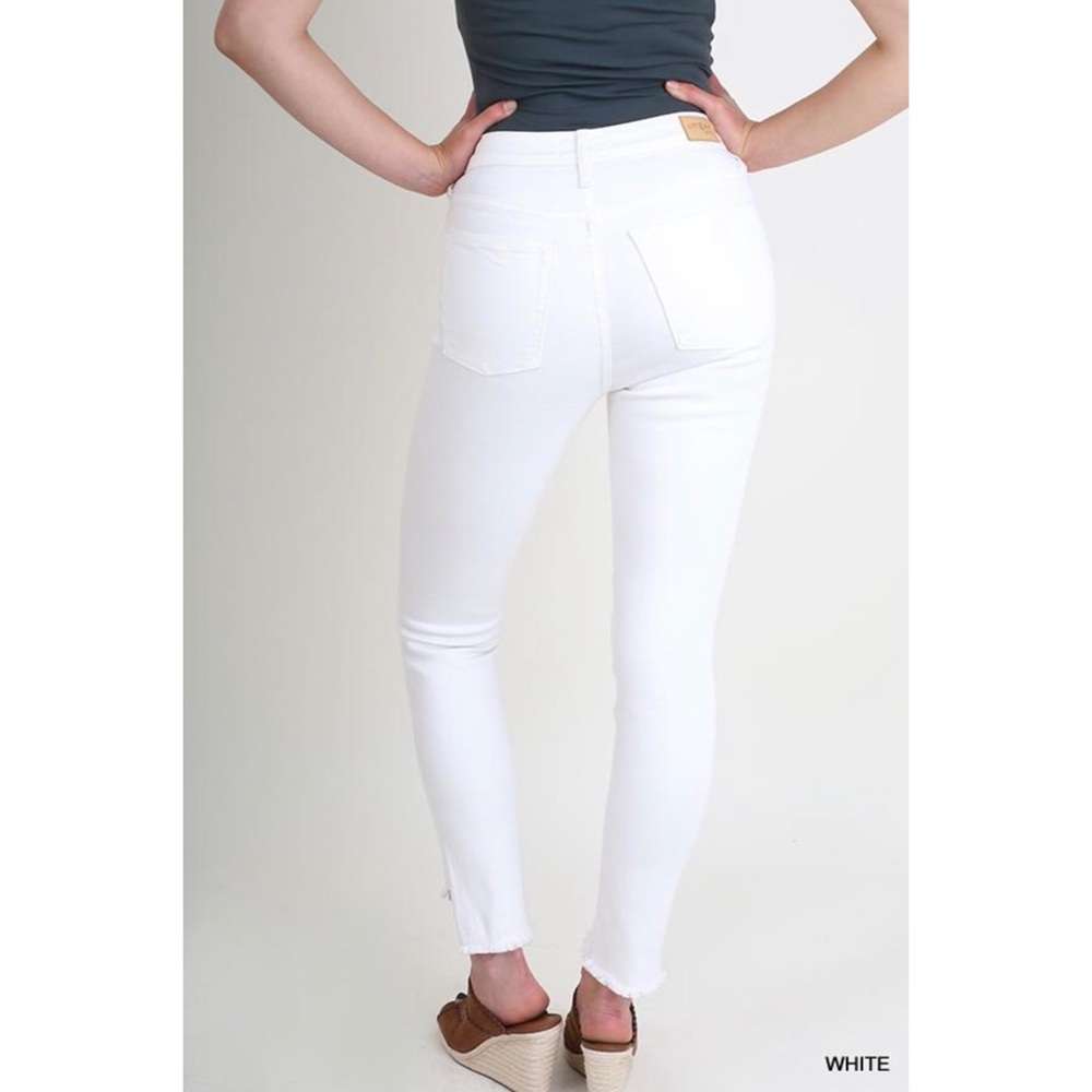 Sunny Distressed White Jeans - Picture 3 of 5